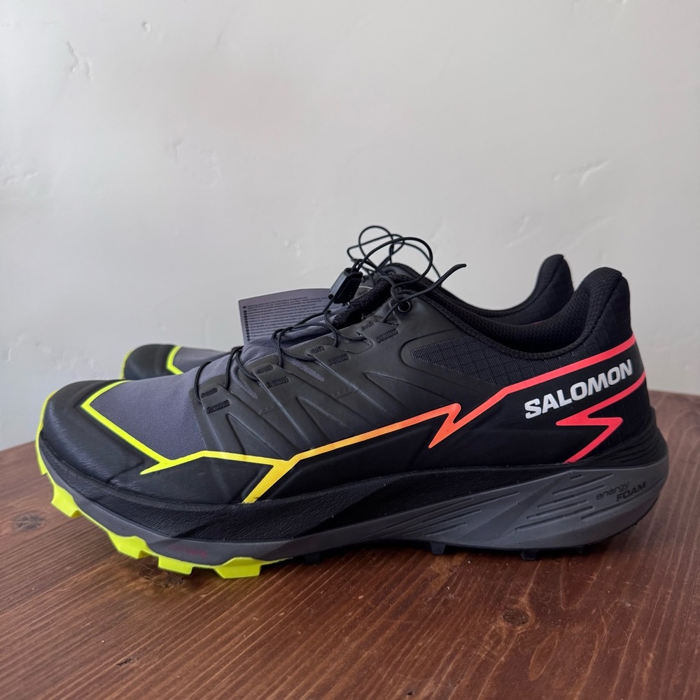Salomon Black and Neon Yellow Trail Shoes